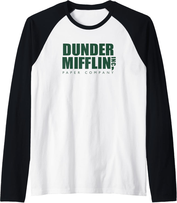 The Office Dunkelgrün Dunder Mifflin Logoz Raglan