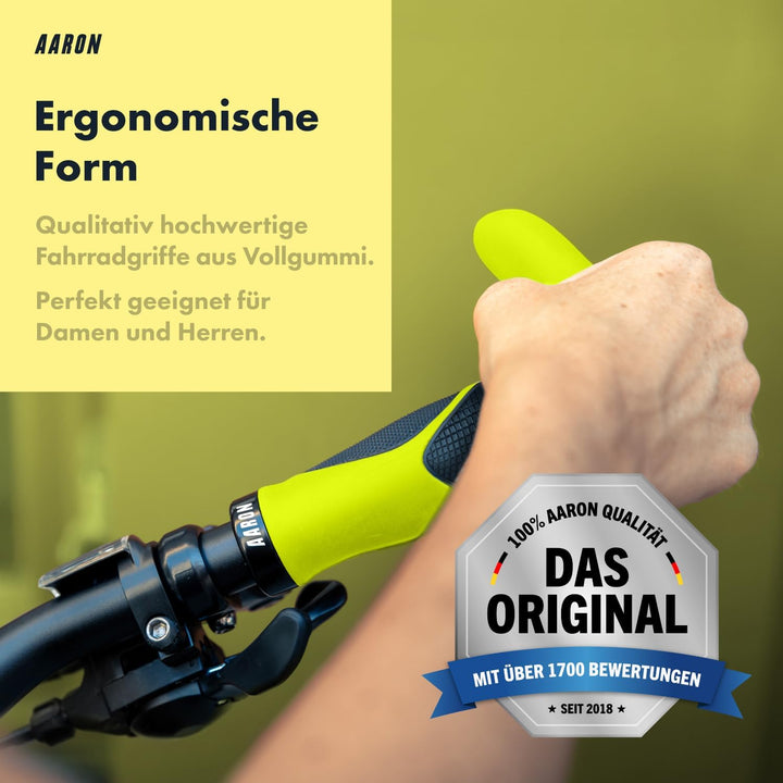 AARON Horn Lenker Griffe mit Gel Dämpfung, ergonomische Lenkerhörner aus rutschfestem Gummi, Fahrrad