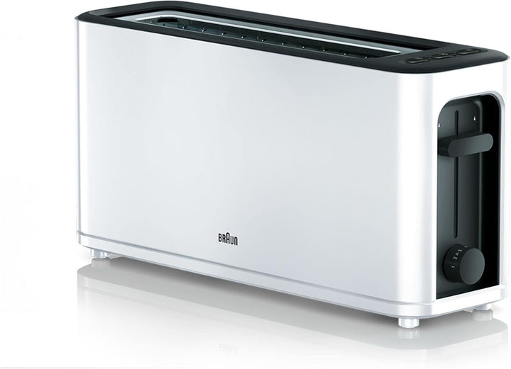 Braun Household HT3100WH Toaster, 1 Schlitz mit 7 Bräunungsstufen, 1000 W, Weiss