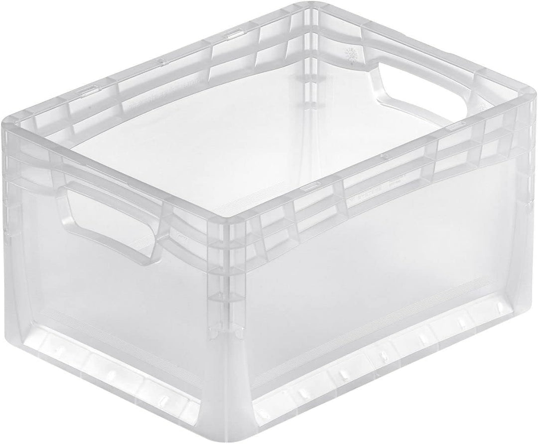 PROREGAL SuperSparSet 20x Transparenter Eurobehälter LightLine mit offenem Griff | HxBxT 22x30x40cm