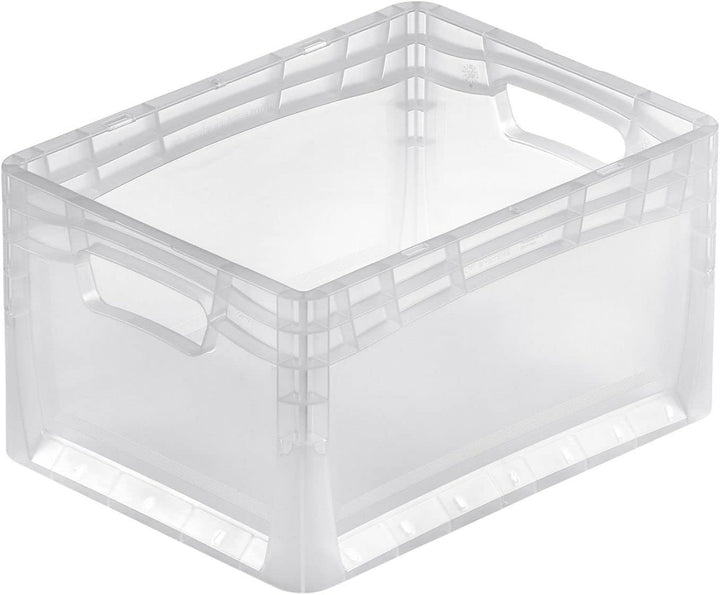PROREGAL SuperSparSet 20x Transparenter Eurobehälter LightLine mit offenem Griff | HxBxT 22x30x40cm