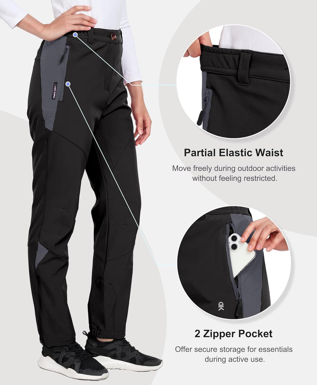 Little Donkey Andy Damen Winter Wanderhose Skihose Trekkinghose Snowboardhose, Softshell-Hose, Fleec