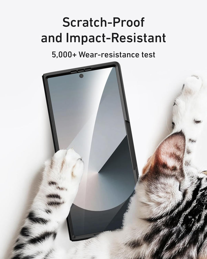 Miimall Kompatibel mit Samsung Galaxy Z Fold 6 Hülle mit S-Pen & Stifthalter, [HD Displayschutz] Ult