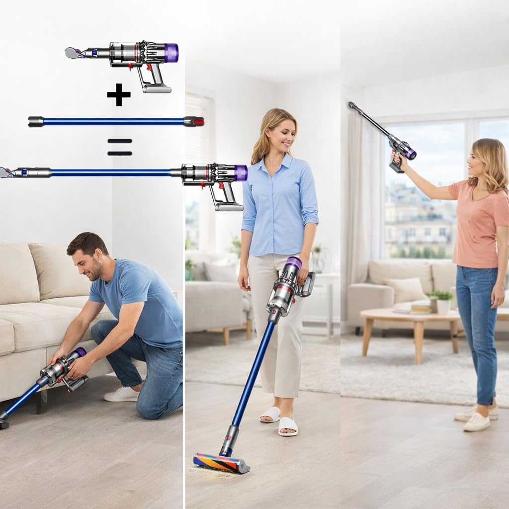Verlängerungsrohr für Dyson V12 Detect Slim / V10 Digital Slim Stabstaubsauger, 74cm/29in Aluminium