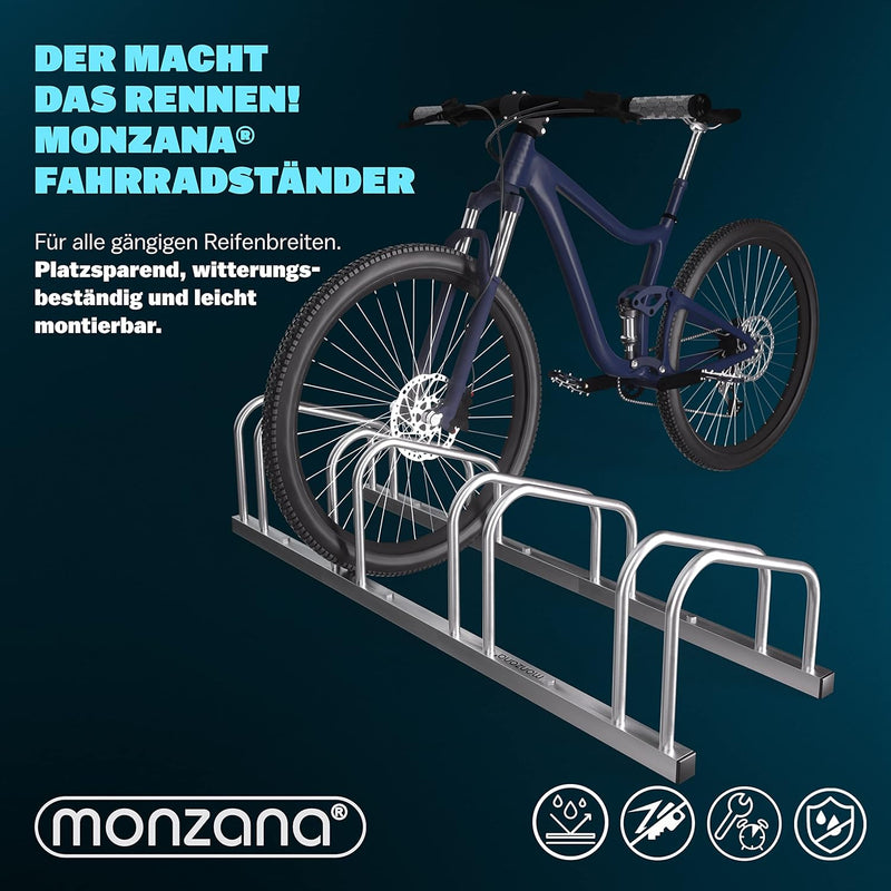 MONZANA® Fahrradständer für 4 Fahrräder 30-65 mm Reifenbreite 37 cm Radabstand Radständer Mehrfachst