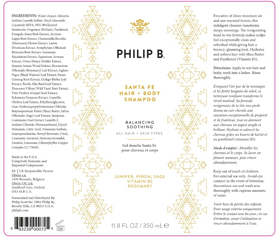 Philip B Scent of Santa Fe Shampoo, 350 ml