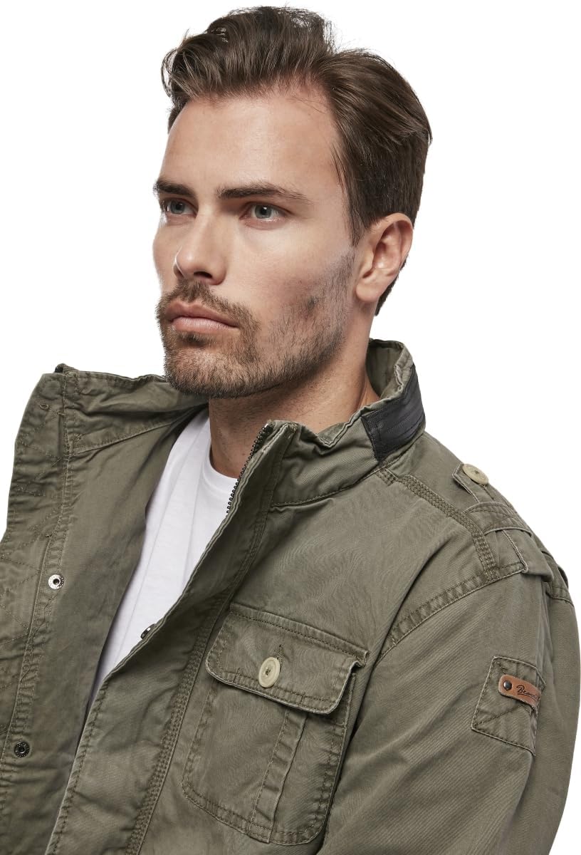 Brandit Jacke Britannia Sommer Vintage Herren ÜBERGANGSJACKE Army Outdoor Jacke, Grösse:M, Farbe:Oli
