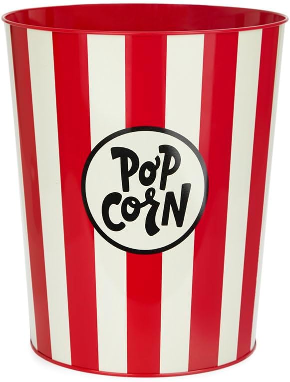 balvi Abfalleimer Popcorn Farbe Rot und Beige Bei dem die zerknüllten Papiere wie Popcorn aussehen A