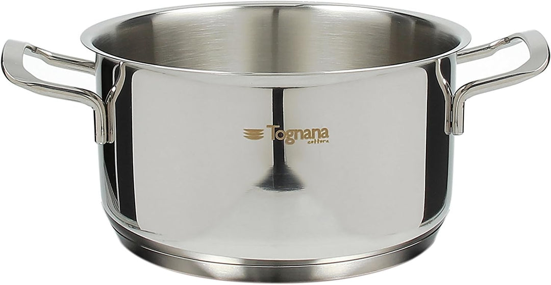 Tognana Vanitosa Kasserolle 16 cm mit 2 Griffen, Edelstahl, Silber