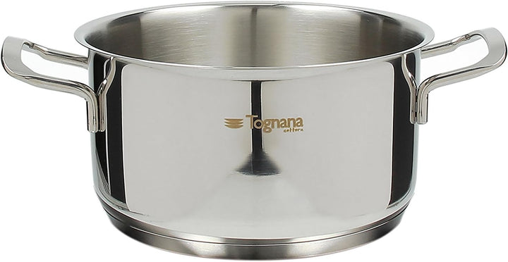 Tognana Vanitosa Kasserolle 16 cm mit 2 Griffen, Edelstahl, Silber