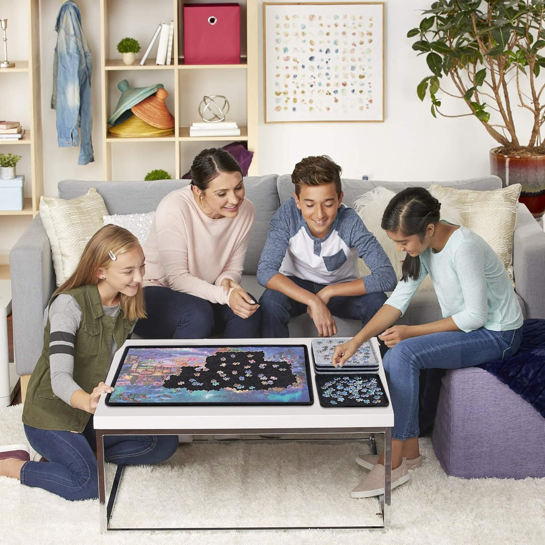 Lavievert Jigsaw Puzzle Brett zur Puzzle Aufbewahrung mit 6 Sortierfächern für bis zu 1000 Teile – S