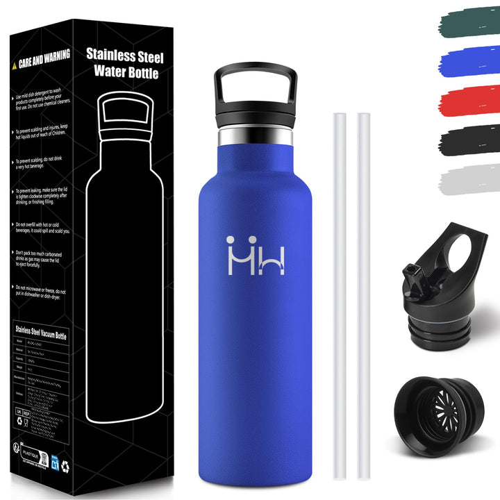HoneyHolly Trinkflasche Edelstahl 500ML, BPA-Frei, Trinkflasche Kinder, Auslaufsichere Isolierflasch