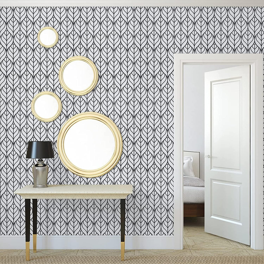 Hode Klebefolie Möbel Muster Blätter 41x1000cm Selbstklebend Folie für Möbel Schränke Schubladen Tis