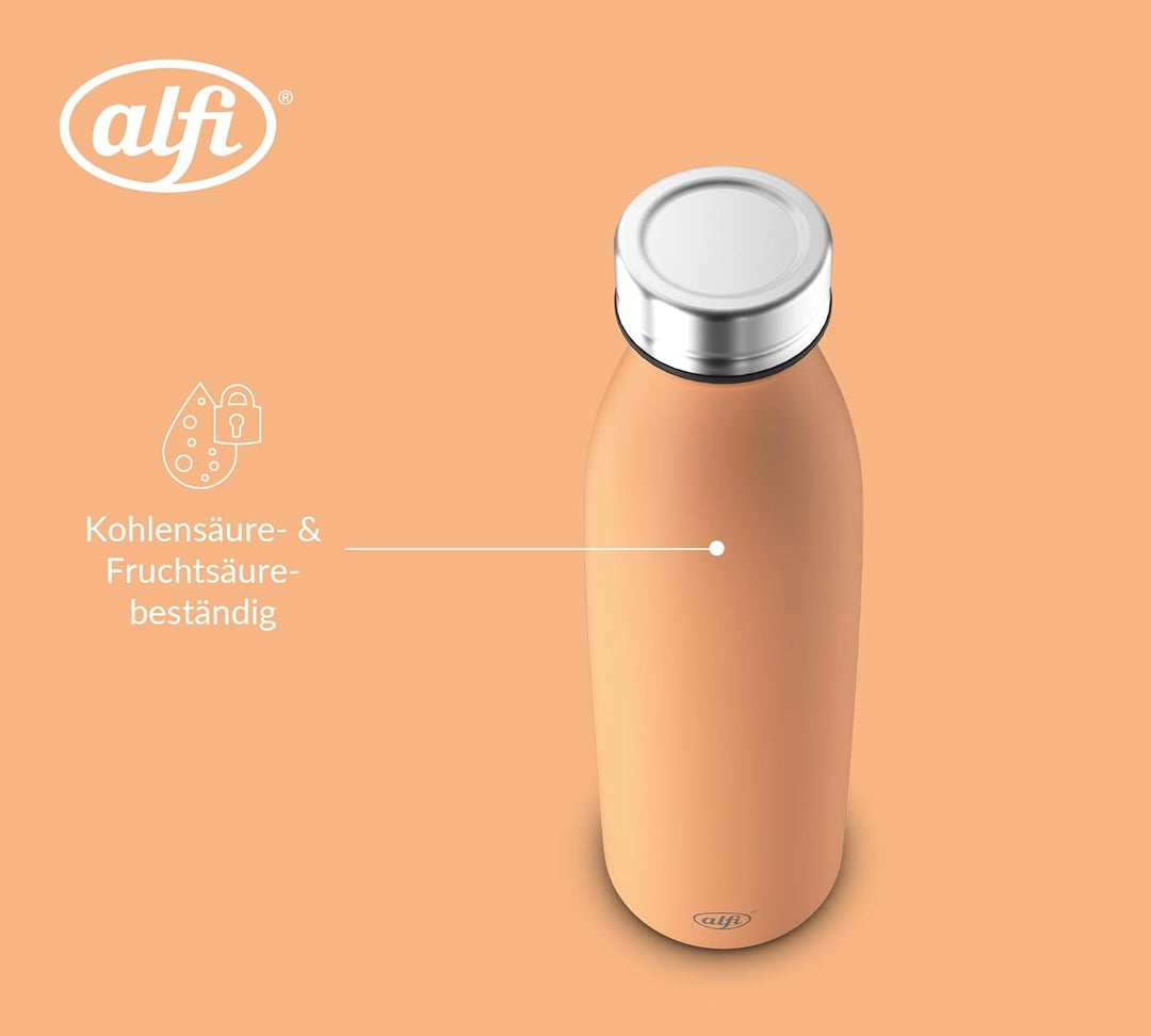 alfi PURE BOTTLE Isolierflasche 0,75 l, 24 h kalt, sunset peach mat | 12 h heiss, Kohlensäurefest, a