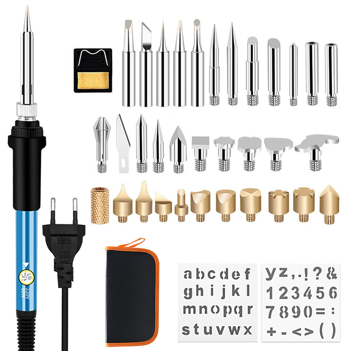 Brandmalerei-Set für Holz, 37 Stück, 60 W, Hobby, für Erwachsene, Brenner, für Holzscheitel, Kork, L