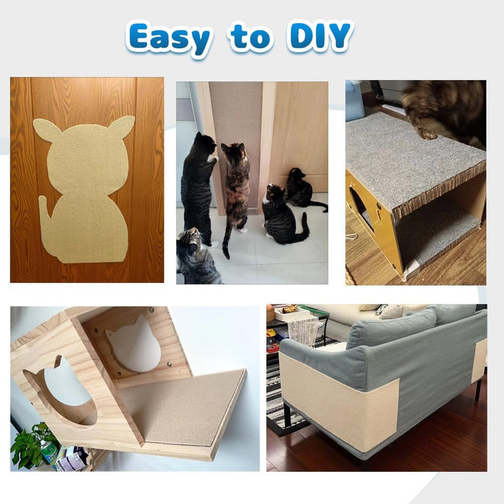Kratzmatte Selbstklebend Katze Kratzbrett Kratzwand DIY Kratzteppich Katzenkratzer Kleber Möbelschut