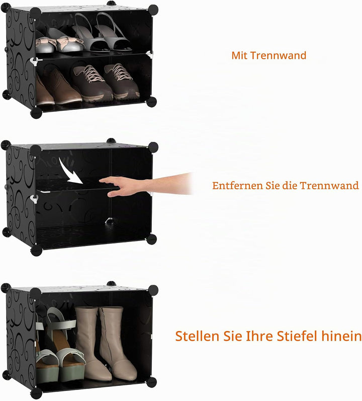 HOMIDEC Schuhregal, 5-stufiger Schuhschrank Kunststoff-Schuhregale Organizer für Schrank Flur Schlaf