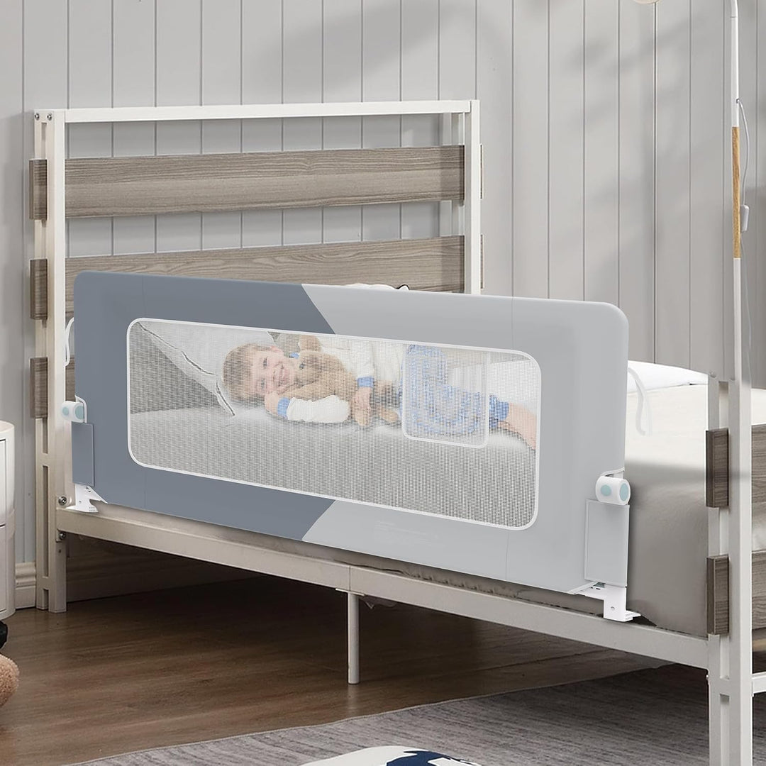 XMTECH Bettgitter 180 cm Rausfallschutz klappbar höhenverstellbar 2Farb | Metallrahmen, Oxford-Geweb