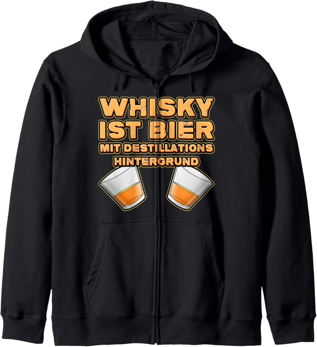 Whisky ist Bier mit Destillations Hintergrund Biertrinker Kapuzenjacke