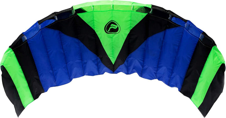 Wolkenstürmer® Paraflex Sport 1.7 Kite (blau) - Flugfertiger Lenkdrachen mit Lenkstange, 2x20m Dynee