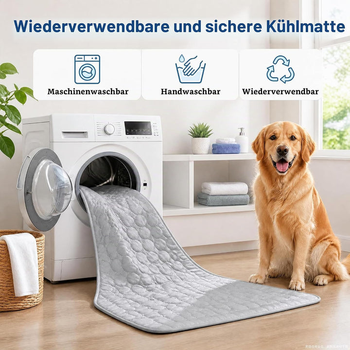 Kühlmatte für Hunde XL 100x70cm, Kühldecke Hund Selbstkühlend Ohne Gel, Atmungsaktive Kühlmatte für