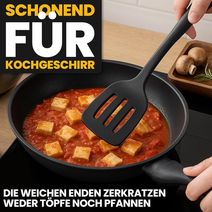 Retoo Silikon Küchenhelfer Set, 10 Stück Kochutensilien Kochgeschirr, Hitzebeständig, BPA-frei, Anti