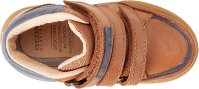 Geox Herren J Poseido Boy B Sneakers 24 EU Cognac Blue, 24 EU Cognac Blue