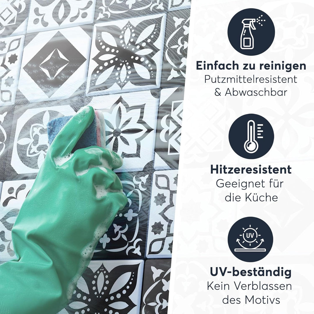 30 Stück Klebefliesen Folie 20x20 cm für Bad und Küche - Fliesenfolie, Fliesenfaufkleber - Stickerfl