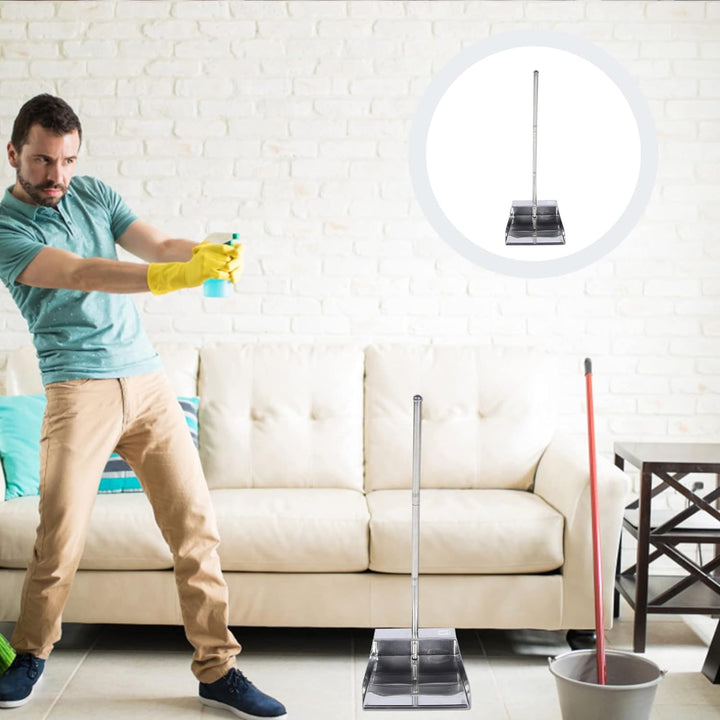 HEMOTON Edelstahl Kehrschaufel Mit Langem Stiel Handfeger Aufrechtes Kehrset Bodenkehrer Kehrblech S