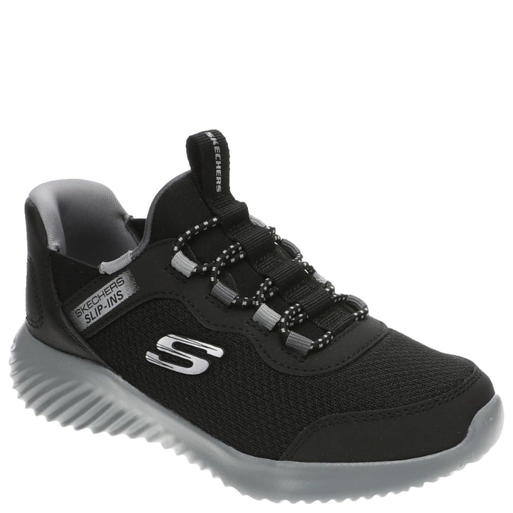 Skechers Jungen Glide-step Sport Wave Blitz Sneaker 27 EU Black Synthetic Textile Charcoal Trim, 27