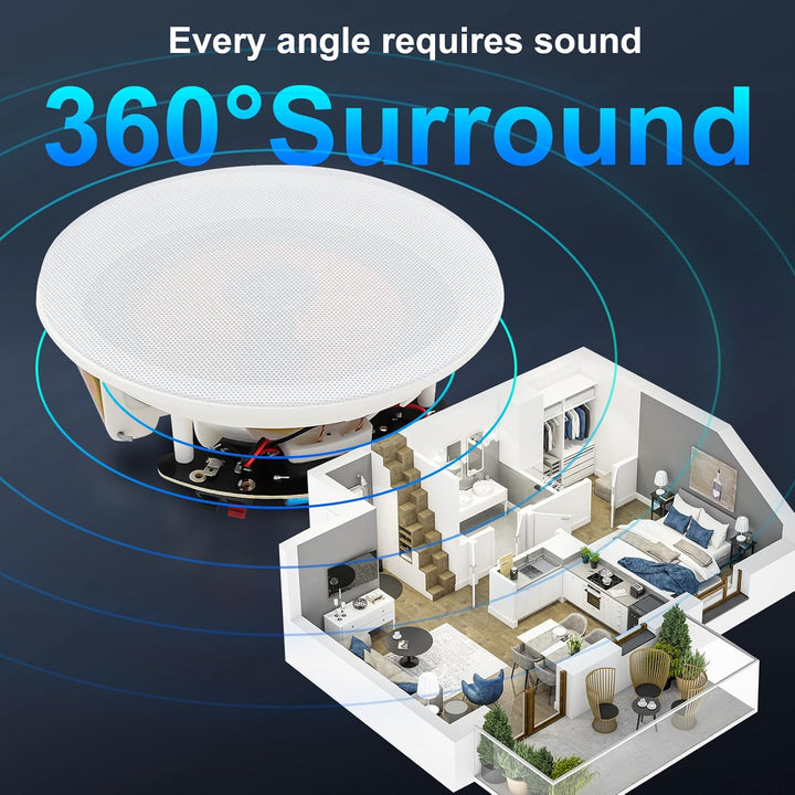 STUDIOFINIX 6,5-Zoll-600-Watt-Bluetooth-Ceiling-Speakers Home-Recessed-Sprechersystem geeignet für I