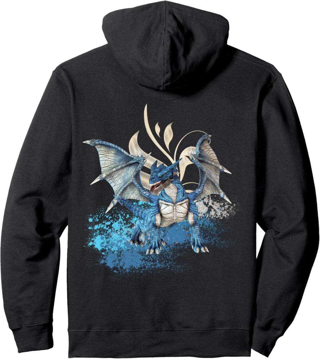 Blauer Drache Pullover Hoodie