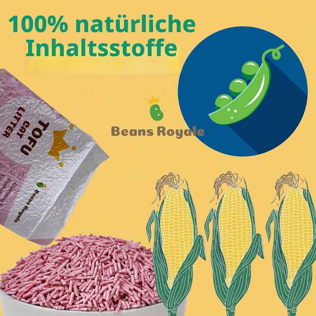 Tofu Katzenstreu, klumpendes Kätzchenstreu, spülbar, Erbsfaser, staubfrei, geruchskontrollierend, ge