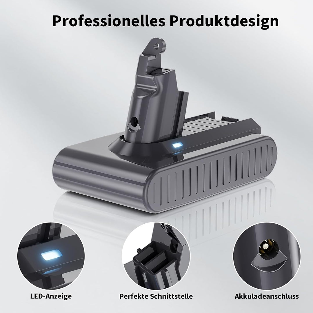 Akku für Dyson V6, Ersatzakku für Dyson V6 Staubsaugern (mit 2 Filter) | Ersatz für Dyson V6 Akku, E
