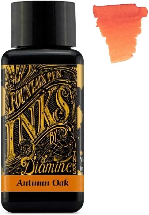 Diamine Füllfederhalter-Tinte, 30 ml, Farbrad, 6 x Flaschen, Herbsteiche, Syrah, Macassar, Earl Grey