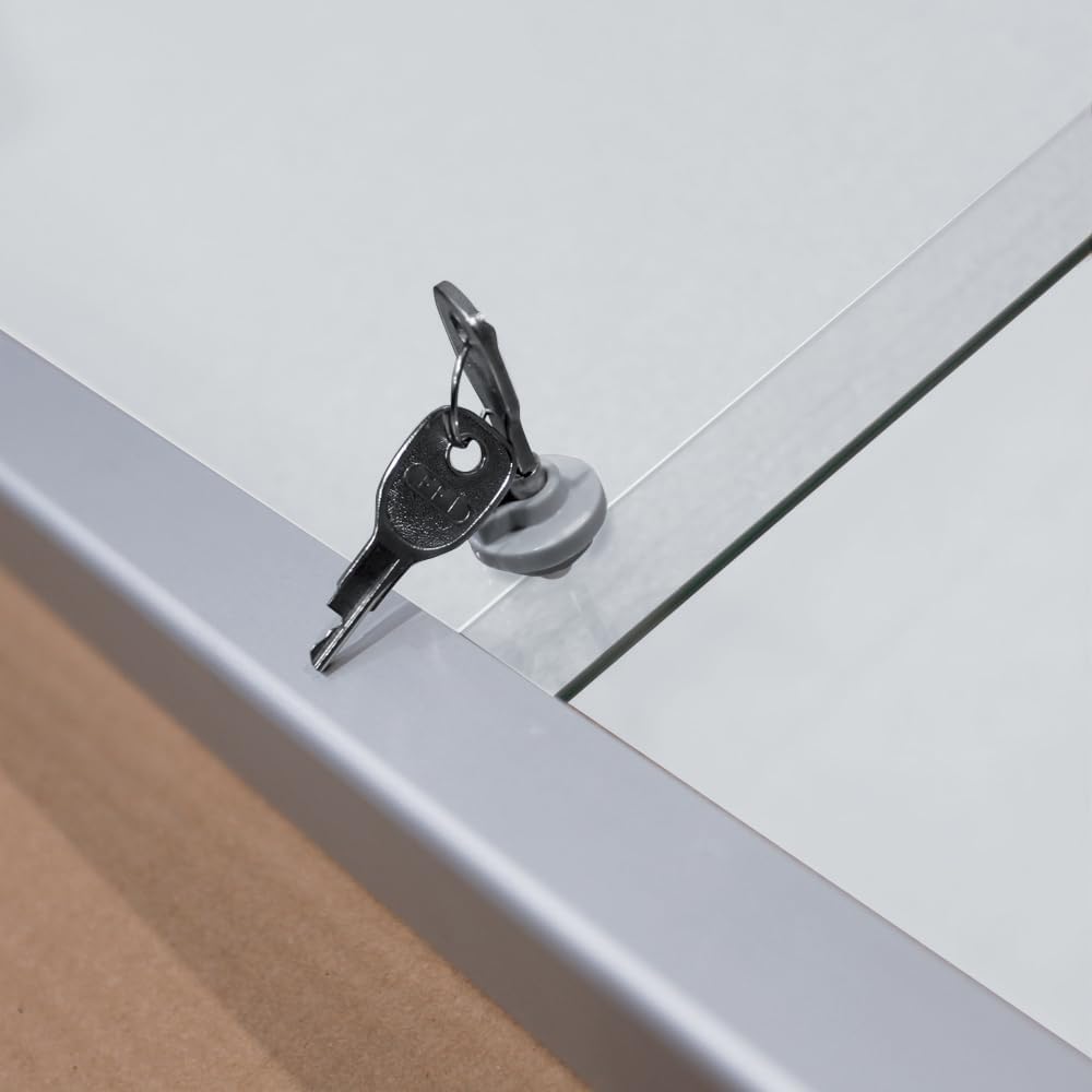 FRANKEN Schaukasten PRO für den Innenbereich, Schiebetür, 8x A4, 95 x 68 x 4,6 cm, magnetisch, mit A