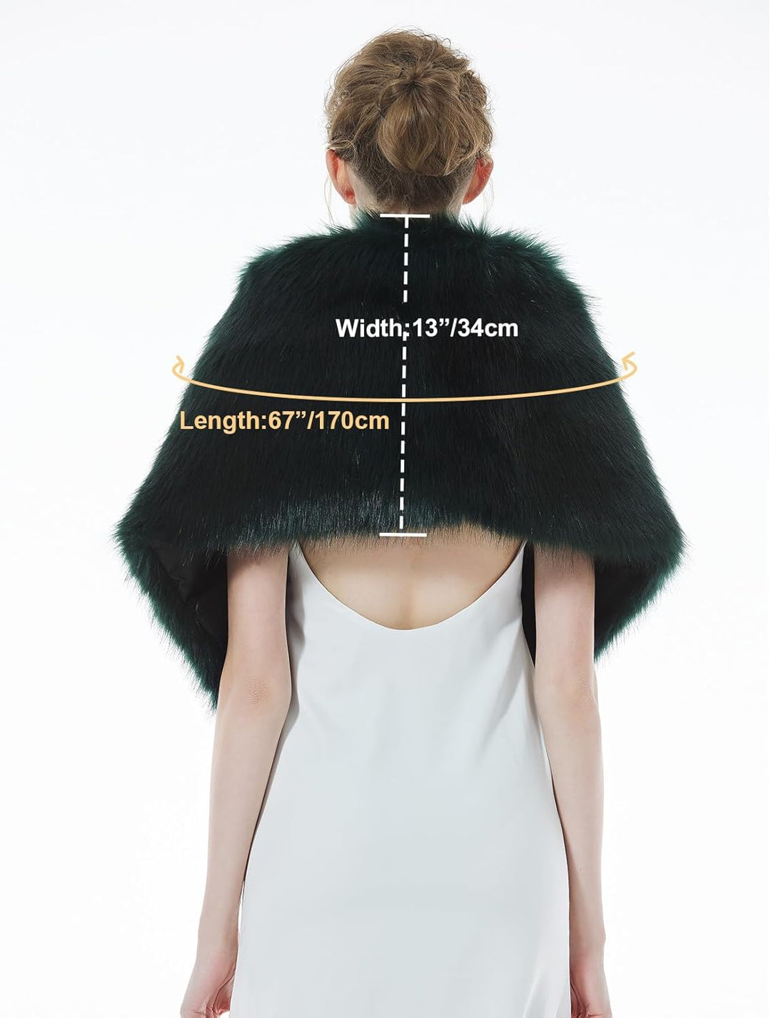 BEAUTELICATE Kunstpelz Stola Schal Damen Pelz Brautschal Brautstola Wrap Schwarz Elfenbein für Braut