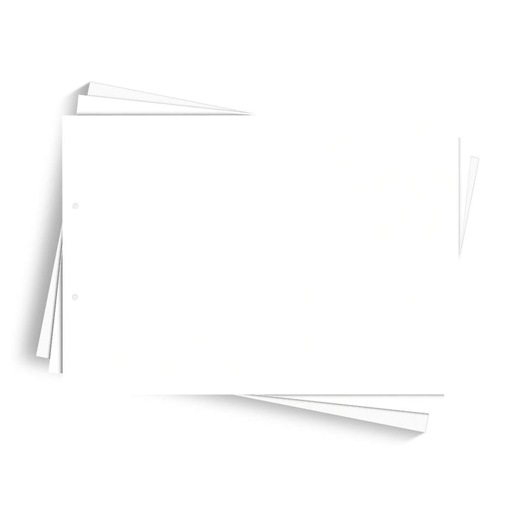 50 x Extra Blätter Fotokarton 300g/qm gelocht DIN A4 quer 297 x 210 mm - Weiss DIN A4 quer (297 x 21