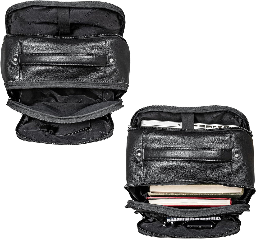 STILORD 'Gordon' Rucksack Leder Herren und Damen Messenger Rucksack Laptop 17 Zoll Lederrucksack Dam