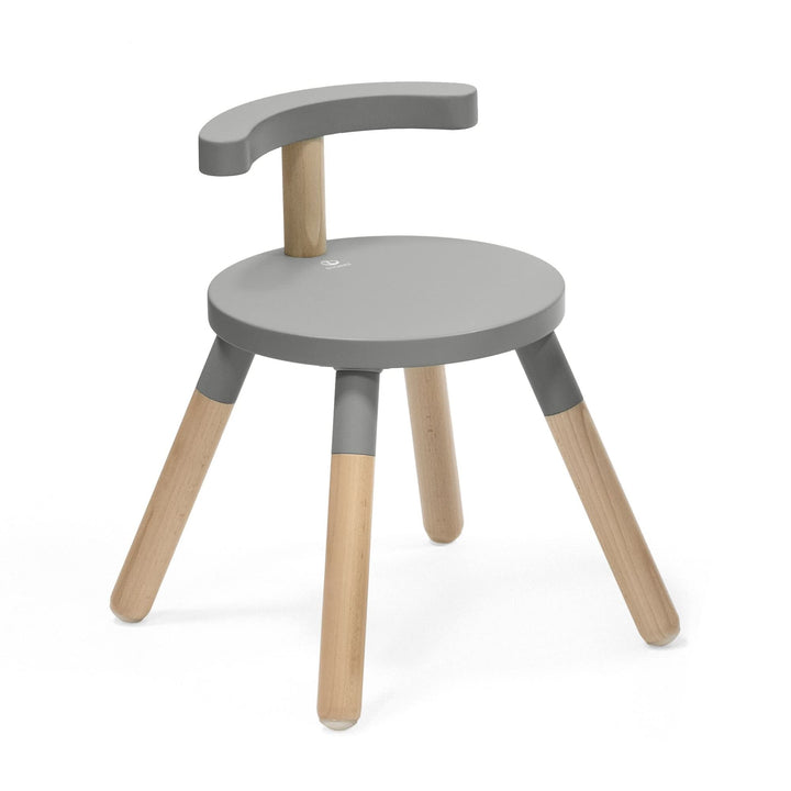 Stokke MuTable Stuhl, Storm Grey - 2023 Neugestaltung - Anpassbare Sitzhöhe & entfernbare Rückenlehn