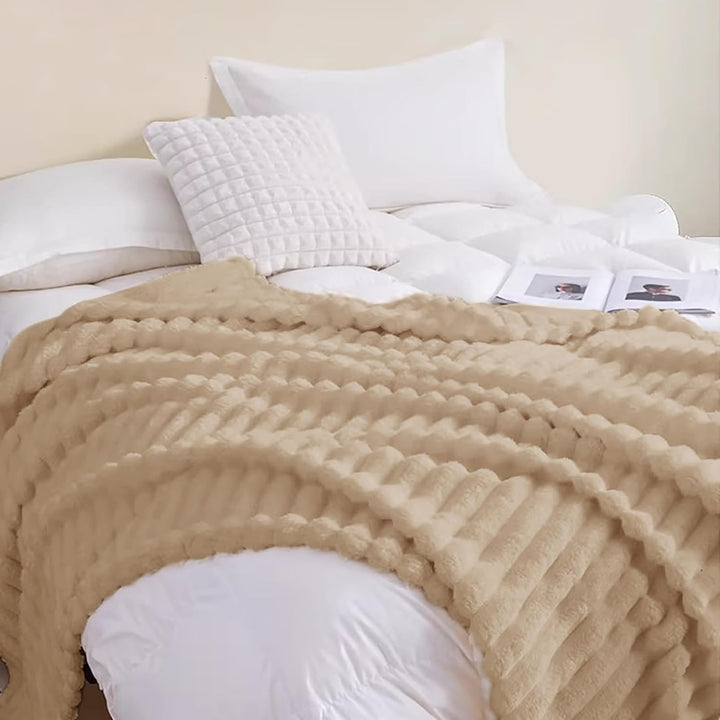 CALIYO Kuscheldecke Flauschig Decke Wohndecke Warme Cord-Fleece Wolldecke Dicke Sofadecke Couchdecke