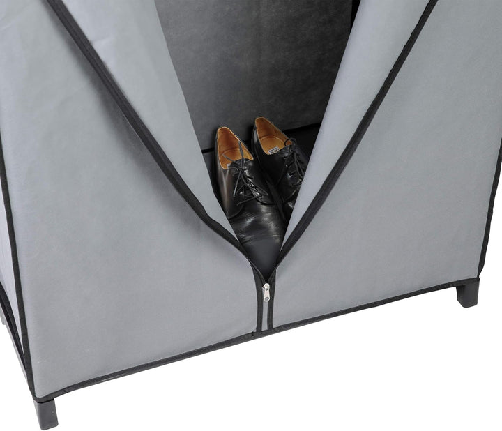 axentia Stoffschrank, ca. 75 x 150 x 50 cm, Grau-schwarz Grau / Schwarz, Grau / Schwarz