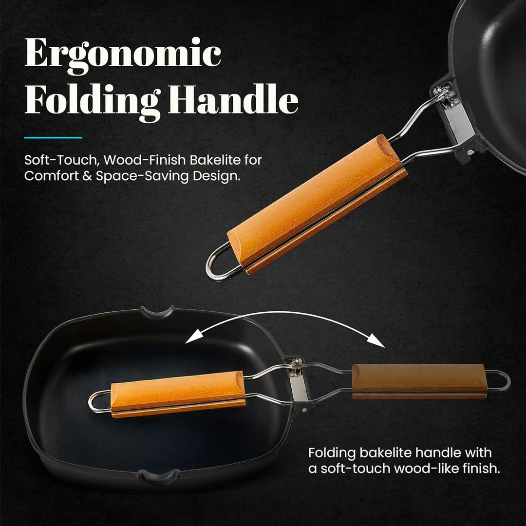 WECOOK! Ecostone Grillpfanne Induktion Glatter, 24 x 24 cm, Antihaftbeschichtung ILAG Ökologisch PFO