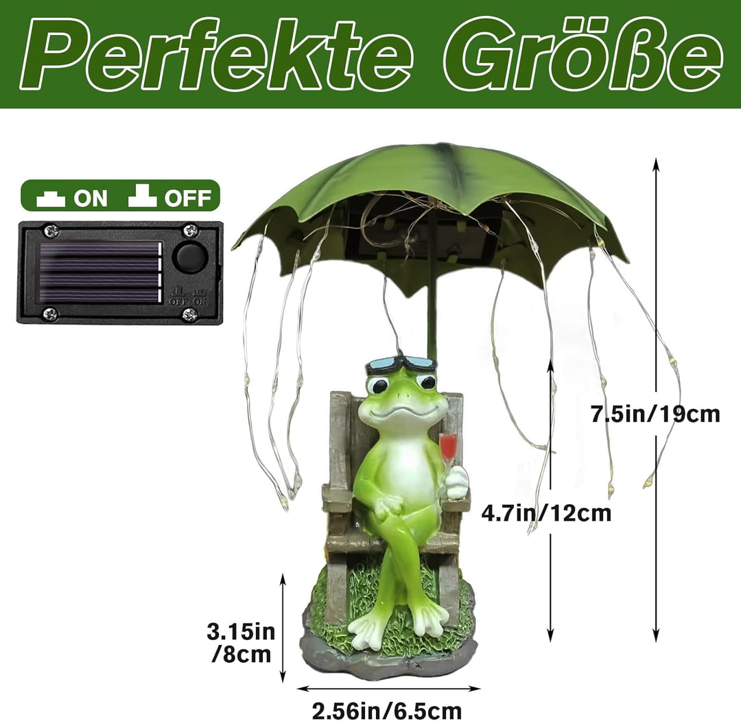 Solar Frosch Statuen Outdoor Garten Dekoration - Lustig Frösche In Den Hof Figuren Ornament mit Sola