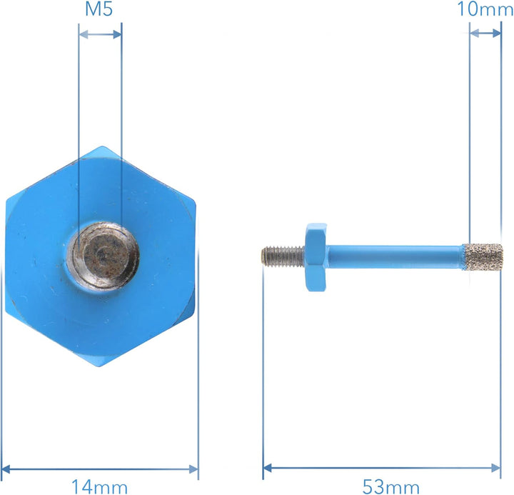 PRODIAMANT Fliesenbohrer ø 5mm für 75mm Akku Winkelschleifer Diamant Bohrer mit M5 Aufnahme für Flie