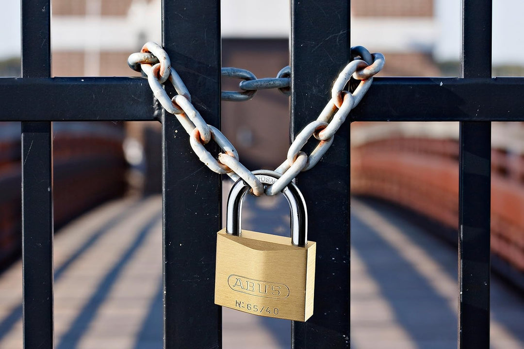 ABUS Vorhängeschloss Messing 65/40-4er Set, gleichschliessend & Zahlenschloss 165/40 - Vorhängeschlo