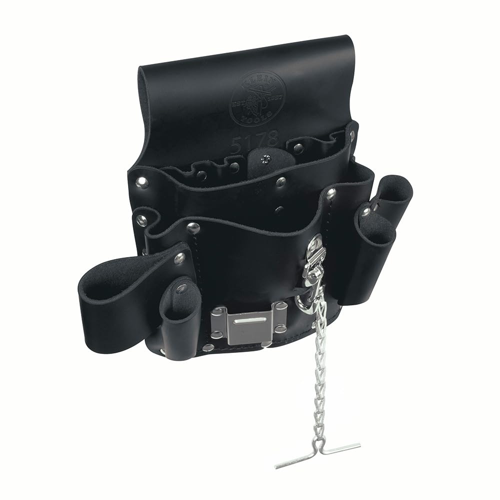 Pocket Tool Pouch, Leather, Tunnel Loop Belt Connection, Black