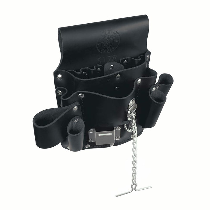 Pocket Tool Pouch, Leather, Tunnel Loop Belt Connection, Black