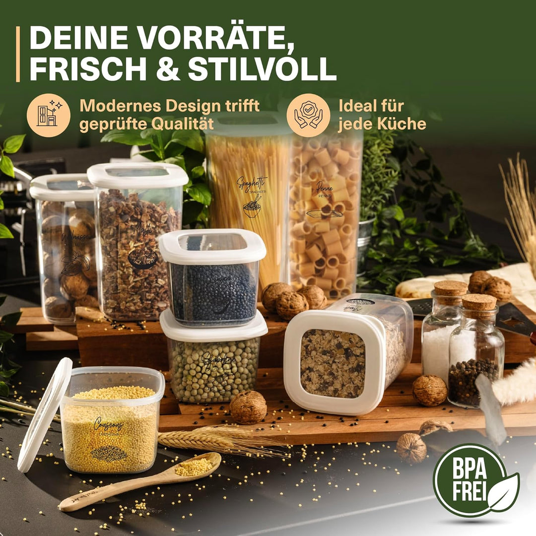Viwares luftdichte Vorratsdosen mit Deckel | 12er Vorratsbehälter Set | BPA-FREI | Zur Müsli Mehl un
