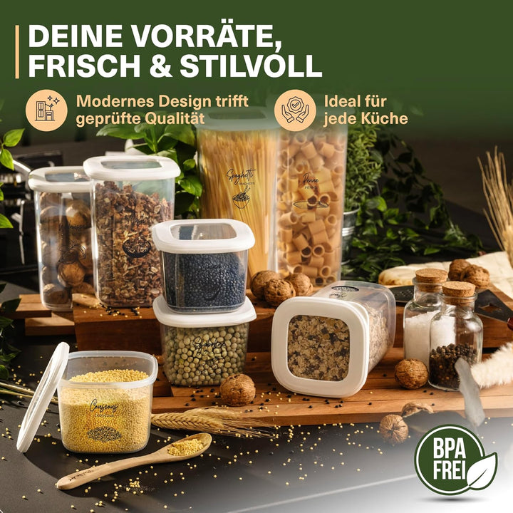 Viwares luftdichte Vorratsdosen mit Deckel | 12er Vorratsbehälter Set | BPA-FREI | Zur Müsli Mehl un